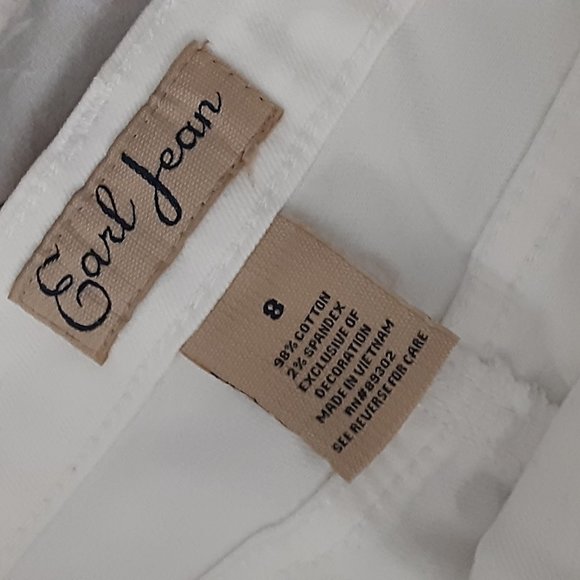 Super Fitting! Earl 5 pocket Jeans - white cotton -size 8 - Picture 5 of 8